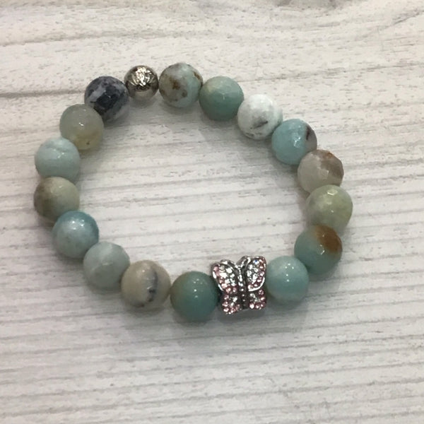 Amazonite Butterfly Bracelet