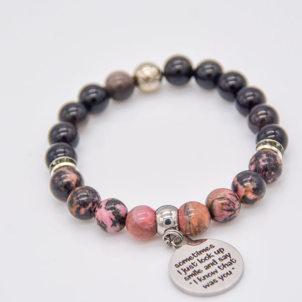 "It Was You" Rhodochrosite Charm Bracelet