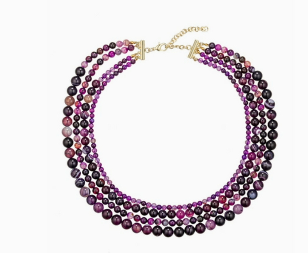 Agate Multi Strand Beaded Necklace