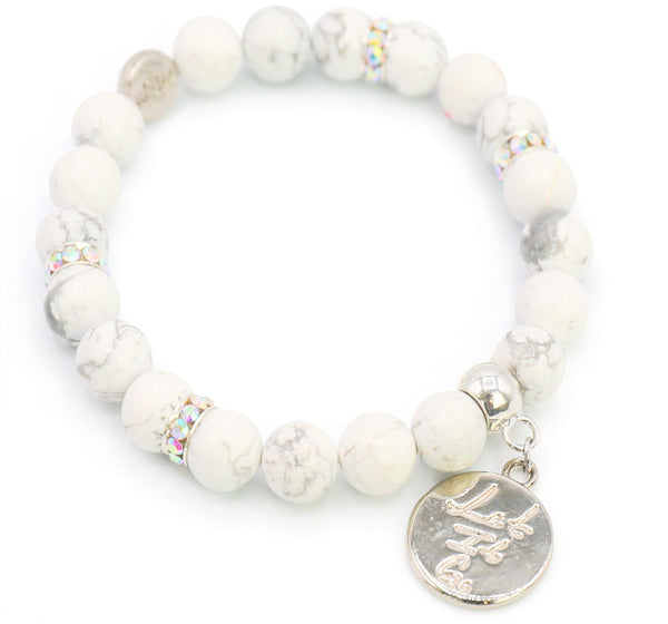 "Let it Go" Howlite Charm Bracelet