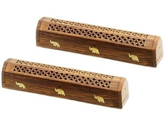 Elephant Wooden Incense Box Burner