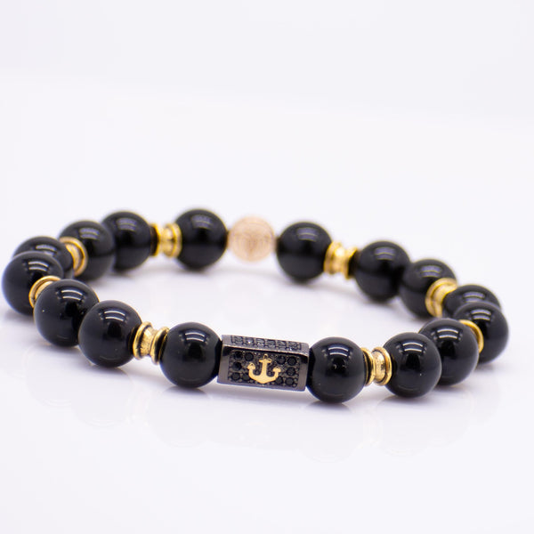 Black Obsidian Anchor Bracelet