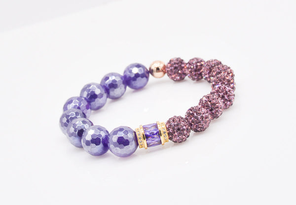 Amethyst Bling Stretch Bracelet