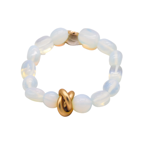 Radiance and Clarity Opalite Bracelet with Gold Accents
