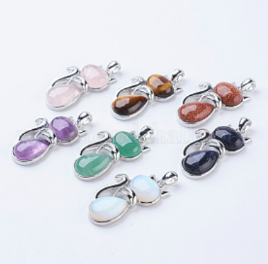 Assorted Cat Gemstone Necklaces