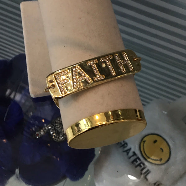 Adjustable Gold Faith Bracelet